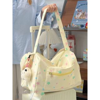 Túi vải dung tích lớn nhẹ họa tiết ngôi sao đầy màu sắc phong cách đại học mới