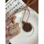 Retro Dệt Trái Tim Mặt Dây Chuyền Vòng Cổ Váy Áo Len Dài Hàng Ngày Phù Hợp Với Phụ Kiện Học Sinh