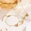 PNPIA- Bông Tai Nơ Vàng Vòng Tay Nelace Hợp Thời Trang Nơ Ruy Băng Ngọc Trai Choker Nelace Hợp Thời Trang Nơ Thứ