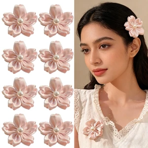 Mới Satin Hoa Ngọc Trai Tóc Kẹp Trang Sức Thời Trang Phụ Kiện Cho Nữ Tiệc Thanh Lịch Mặc Hàng Ngày
