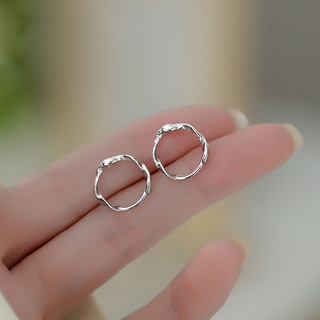 S925 Bạc Xoắn Khóa Tai Đơn Giản Trang Sức Thời Trang Quà Tặng Nam Nữ Cùng Phong Cách Hàng Ngày