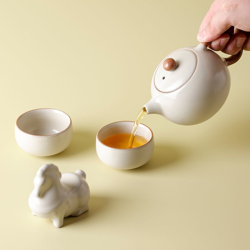 BỘ ẤM CHÉN PHA TRÀ SỨ CẢNH ĐỨC TRẤN KÈM VALI DA CAO CẤP
