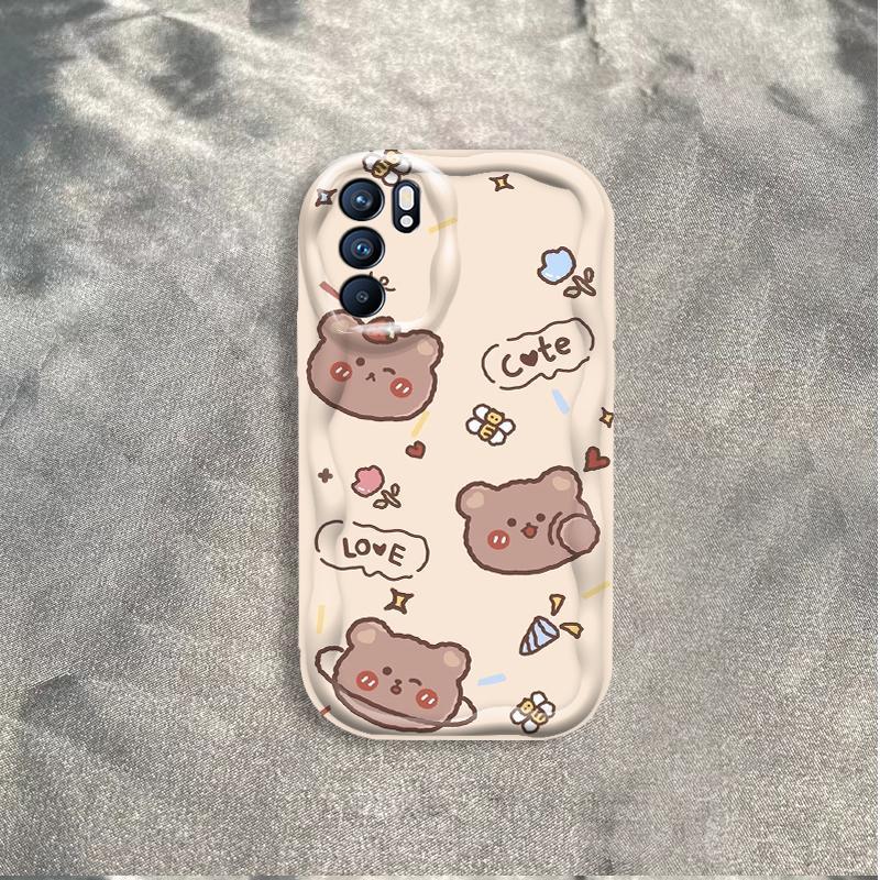 Thích hợp cho OPPO A16 A16S A16K 3D Girls Soft TPU Rilakkuma Bear Vỏ điện thoại chống sốc