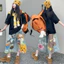 Bé Gái Preppy Phong Cách Khăn Choàng In Hình Mùa Hè Phong Cách Mới Thời Trang Trẻ Em Tay Ngắn Thường Ngày Hàng Đầu