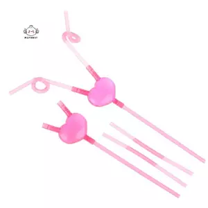 Maybest Love Heart Ống hút đôi Ống hút linh hoạt độc đáo Phụ kiện thanh ống hút {VN}