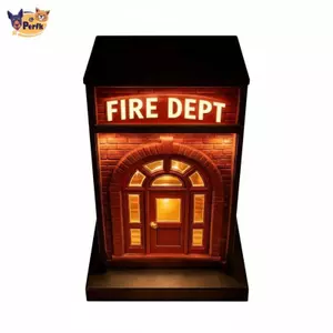 Đèn ngủ trạm cứu hỏa nhỏ di động Đèn trạm cứu hỏa Thiết kế dễ thương Đèn phòng cháy cổ điển cho bàn làm việc
