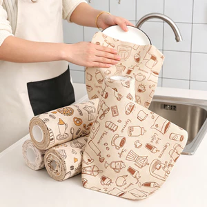 Mới 20 Cái / Cuộn Vải Lau Nhà Bếp Dùng Một Lần Khăn Lười Có Thể Xé Khăn Lau Tẩy Dầu Thấm Hút