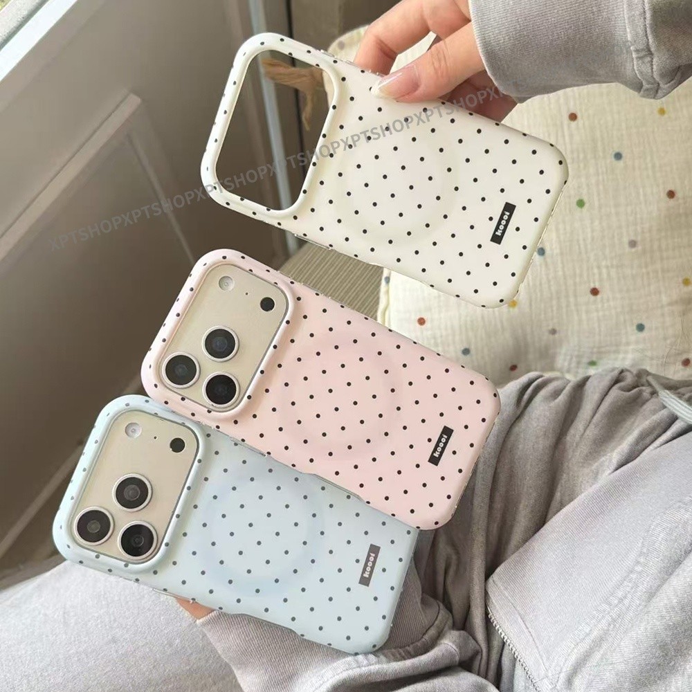 Ốp điện thoại Acrylic chấm toàn màn hình từ tính cho iPhone 17 Pro Max 16 15 14 13 Vỏ bảo vệ chống sốc
