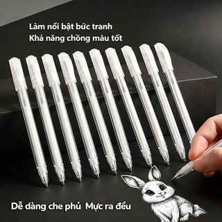 Bút Gel Trắng Ngòi Fine Tip – Đánh Dấu Nổi Bật, Vẽ Graffiti Mini, Viết Chữ Trang Trí Thiệp Cute