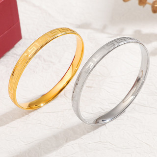 Vòng Tay Vòng Thép Titan Họa Tiết Lốp Vòng Tay Kết Cấu Mạ Vàng 18K Tối Giản Tarnish Miễn Phí