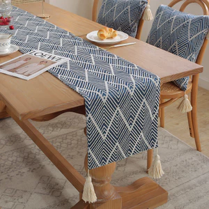 Đơn Giản Bàn Chạy Vải Jacquard Henggang Trà Bàn Zen Retro Nhật Bản Khăn Trải Bàn Khăn Trải Bàn Trà Runner 26.5.20
