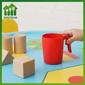 SWEET Trẻ Em Tay Cầm Bằng Nhựa Cốc 1 Bộ Đồ Ăn Bền Không Thể Phá Vỡ Cho Cắm Trại Ngoài Trời Dã Ngoại Trường Học Chống Rò Rỉ Cốc n
