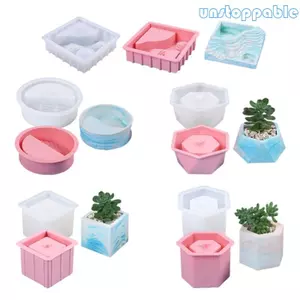 Unstop * Hình Học Khuôn Silicon Chậu Hoa Khuôn Nhựa Epoxy Cho DIY