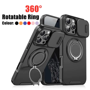 Chống sốc 360°Ốp Nhẫn Xoay Được Cho iPhone 16 Pro Max 15 Pro Max 14 13 12 11 Pro 15 Plus 17 Pro Max Có Chân Đế Len Bảo Vệ Camera Vỏ Cứng