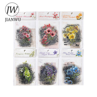 JIANWU Kaleidpscope Notebook Series Vintage Hoa Phong Cảnh Chất Liệu Cắt Dán PET Nhãn Dán Sáng Tạo DIY Tạp Chí Văn Phòng Phẩm