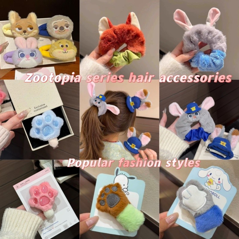 Kẹp tóc Zootopia cáo và thỏ, sang trọng, phụ kiện tóc hot