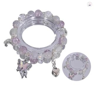 Vòng tay đính cườm bướm cổ tích Pha lê, màu sắc mát mẻ, phù hợp phụ nữ và bé gái,ideal cho các bữa tiệc và hàng ngày.