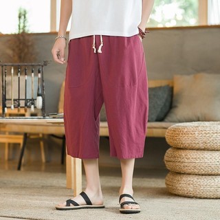 Quần Crop mỏng phong cách châu Á dành cho nam - Thiết kế Âm Âu từ Trung Quốc