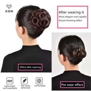 Bun Tóc Tổng Hợp Chín Hoa Bud - Đuôi Ngựa và Vuốt Móng Sống Động Như Thật cho Nữ