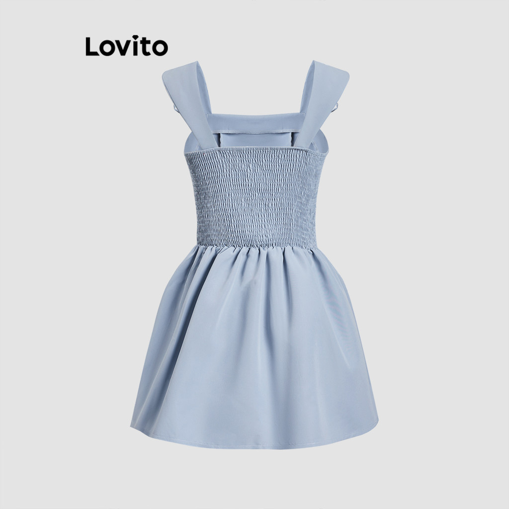 Lovito Phong cách thường ngày Váy Xếp Ly Nơ Mùa Hè/xuân Cho Nữ L120ED1161