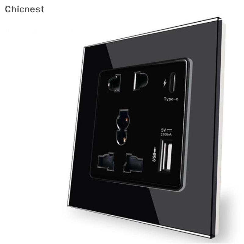 [Chc] Bộ nguồn Ổ cắm USB 2100MA Bảng điều khiển quốc tế 13A Giao diện tường loại C của Vương quốc Anh [VN]