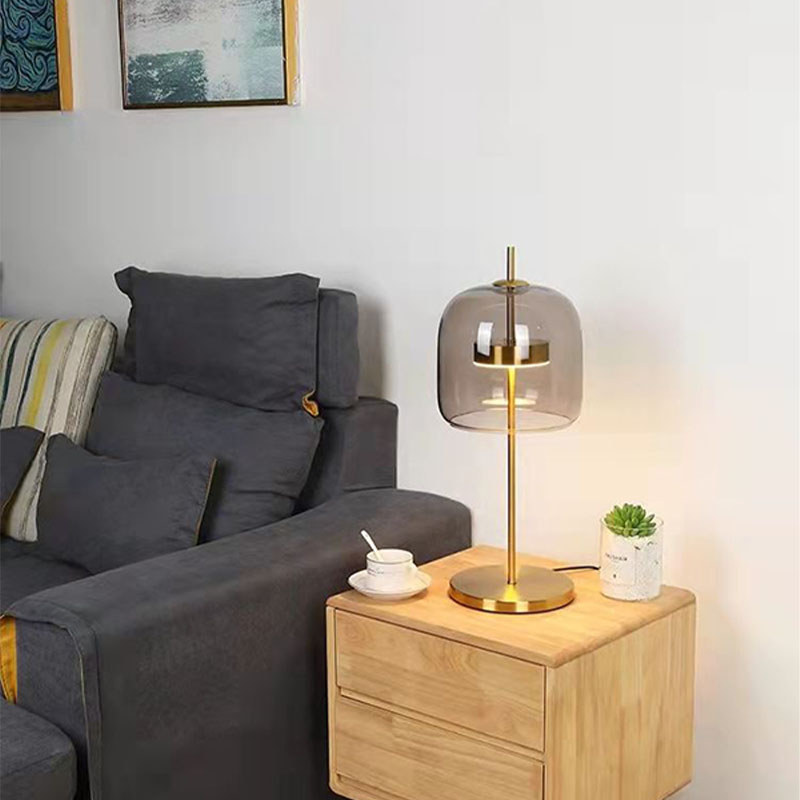 Đèn bàn thủy tinh Bắc Âu, Đèn bàn Led cắm vào phong cách Bauhaus hiện đại, Phòng khách, Học tập, Đèn trang trí quầy Bar