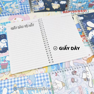 Sổ Lò Xo A5 Cinnamoroll Dễ Thương – Sổ Ghi Chép 60 Trang vở kẻ ngang Hoạt Hình, Dùng Học Tập Mọi Lúc