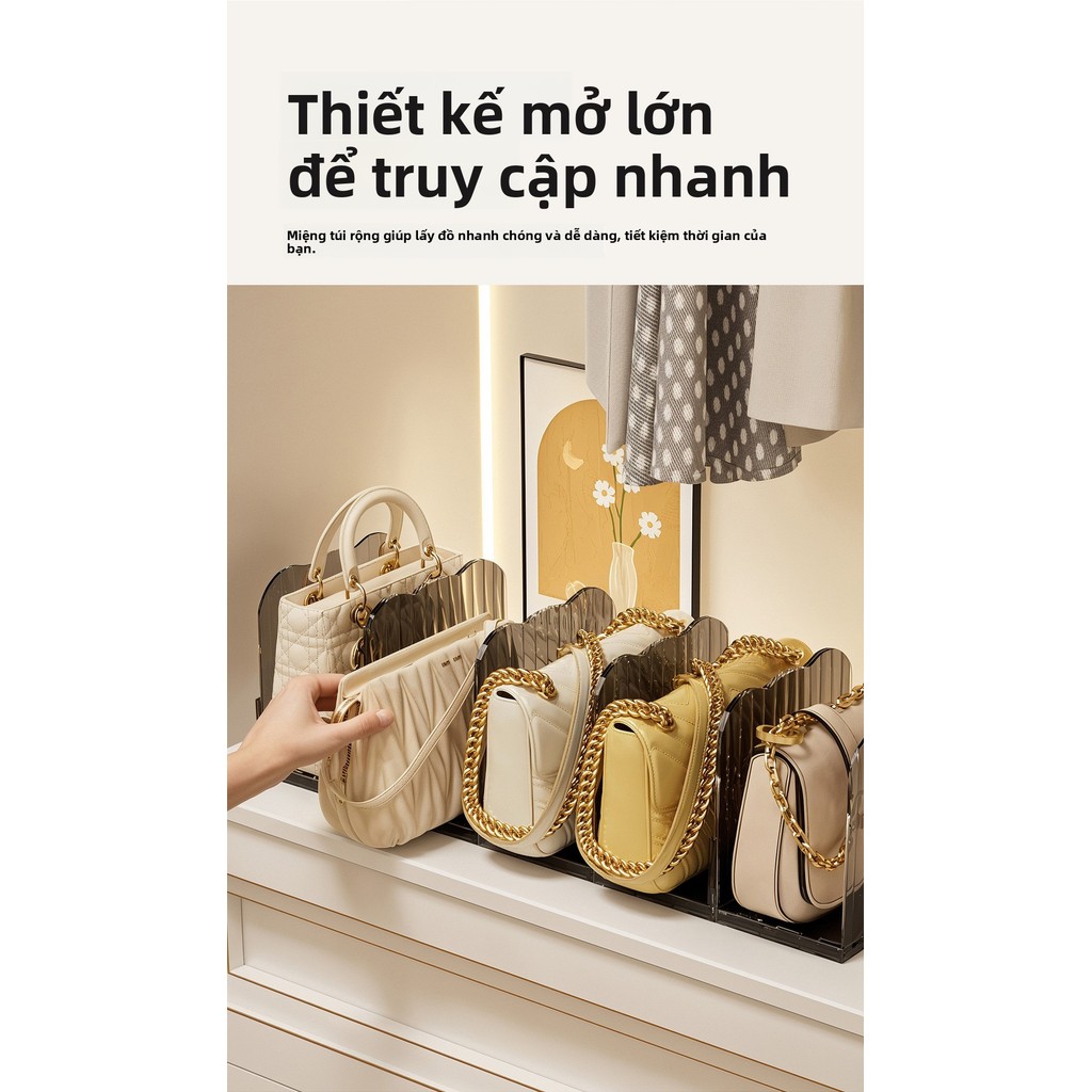 Bộ tách tủ quần áo đa chức năng-Hộp lưu trữ túi xách trong suốt, Dụng cụ sắp xếp tủ quần áo tiện dụng, Túi đựng đồ gọn gàng