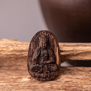 Mặt Dây Chuyền Trầm Bản Mệnh - Trầm Sánh Chìm - Không Bọc (Mua một, tặng một dây dù đeo cổ, hộp nhung)