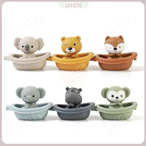 Miễn Phí Vận Chuyển Trẻ Em Phòng Tắm Có Thể Xếp Chồng Nổi Thuyền Đồ Chơi Cho Bé Tắm Nước Đồ Chơi Xếp Chồng Thuyền Động Vật Tay Con Rối Đồ Chơi