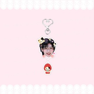 Kpop ZB1 Đầu Lớn Hoạt Hình Acrylic Móc Khóa Túi Mặt Dây Chuyền Phụ Kiện Trang Sức