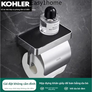 【 KOHLER 】Giá đỡ khăn giấy, giá đỡ giấy cuộn đa chức năng, giá đỡ giấy vệ sinh chống nước không cần khoan, giá đỡ khăn g