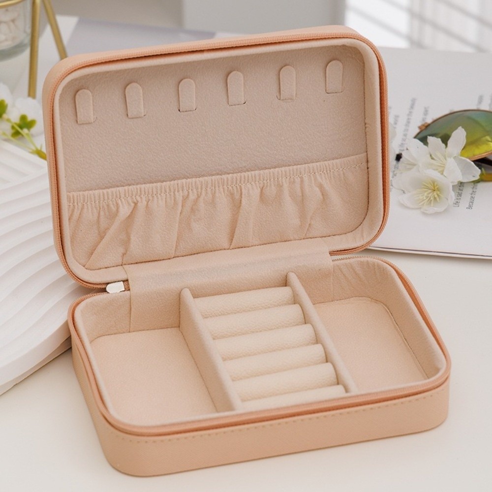 Màn hình trang sức YICA, Dây kéo Hộp đựng trang sức vòng cổ di động, Hộp đựng nhẫn tinh tế bằng da PU Hộp đựng trang sức du lịch Nhẫn Quà tặng ngày lễ tình nhân