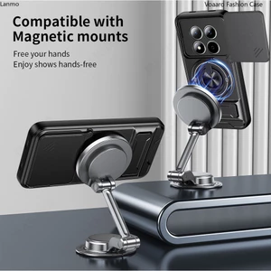 Armor Slide Lens Funda cho Xiaomi Redmi Note 15 Pro 4G Plus 5G Ốp lưng xoay vòng từ tính cho POCO M8 5G Case Stand Capa