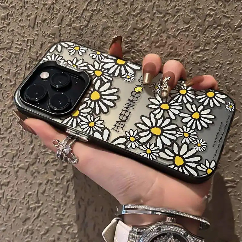 Ốp lưng chống sốc hoa cúc Peaceminusone thiết kế phong cách cá tính độc Bảo Vệ Camera Cấp iPhone 17/16/15/14/13/12/11Max
