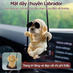 Khánh Treo Gương Thú Cưng Chó Đu Xích Đu Đáng Yêu Trang Trí Gương Chiếu Hậu Xe Ô Tô