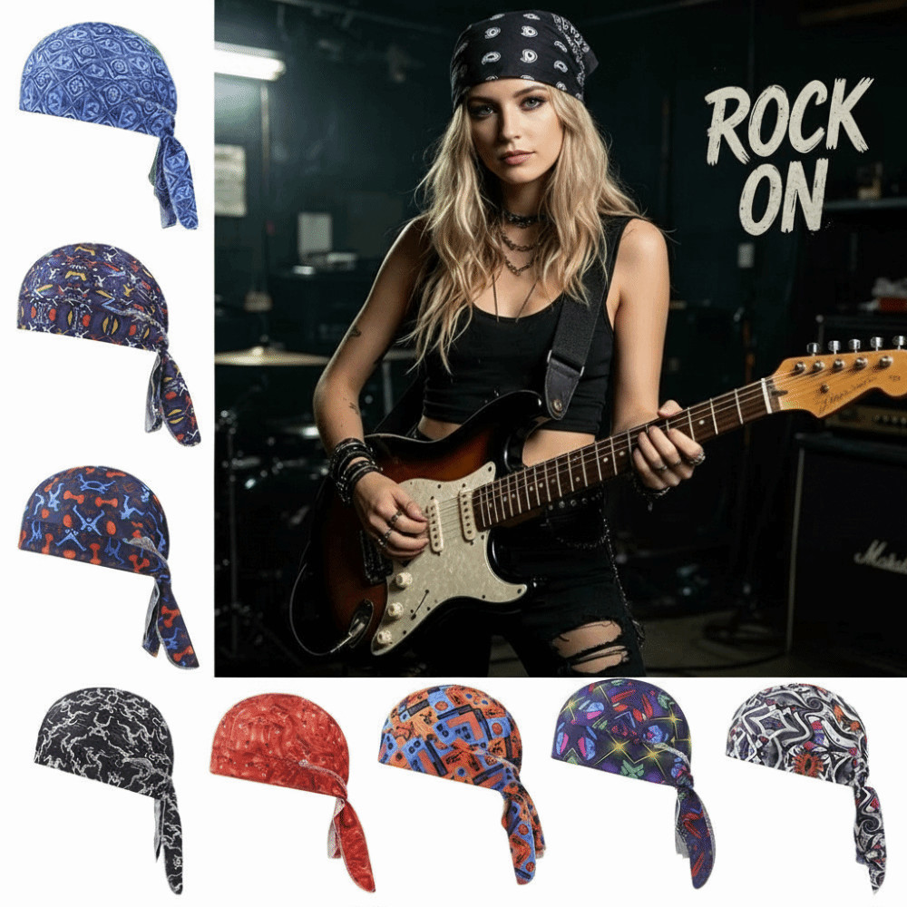 Mũ Hijab HOBBYIN, Khăn trùm đầu Bandana thoáng khí có thể điều chỉnh, Phụ kiện thời trang Đàn hồi In Paisley Mũ Bandana thoải mái Unisex