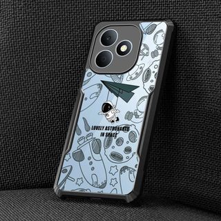Ốp Điện Thoại Sang Trọng Cho OPPO Realme Note 80 70 70T 60 60X 50 4G 5G Ốp Lưng Có Họa Tiết Acrylic Siêu Mỏng Khung Đen Tough Chống Trầy Xước Vỏ Bảo Vệ K07-10