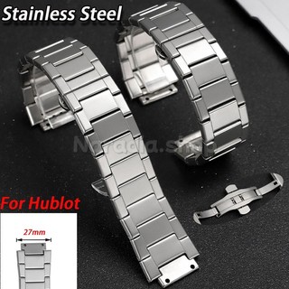 19,5x27mm cho Hublot Bigbang Thép Không Gỉ Dây Đeo Đồng Hồ Bướm Khóa Mờ Kim Loại Dây Đeo Đồng Hồ Nam Nữ Kinh Doanh Dây Đeo Tay