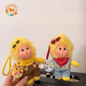 CANAMEK Dễ Thương Họa Sĩ Nhỏ Nổ Đầu Búp Bê Mặt Dây Chuyền Cho Bapa Trẻ Em Túi Đồ Trang Trí Phụ Kiện Thời Trang Quà Tặng Ngày Lễ CSF