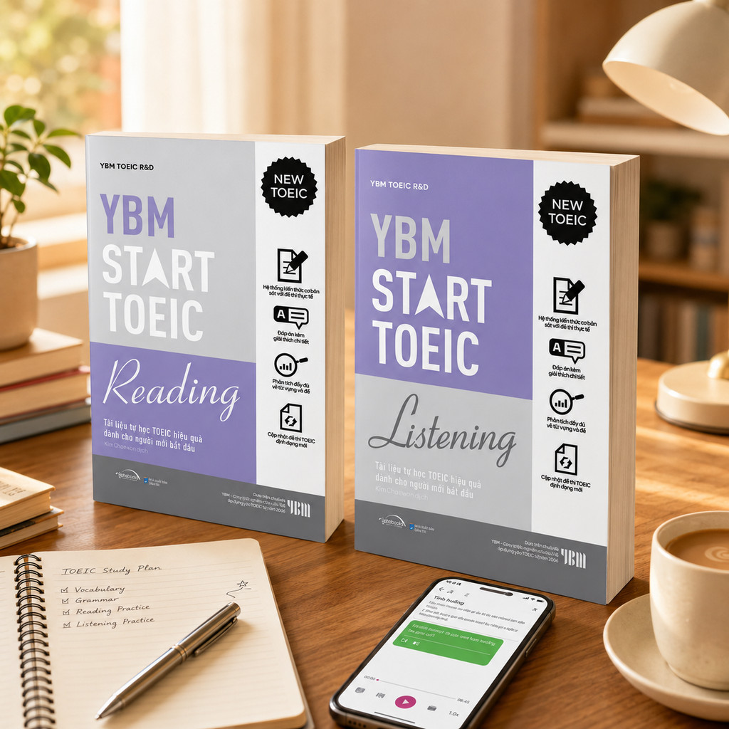 Sách - Lẻ/combo: YBM Start Toeic Reading + Listening - Kèm lời giải chi tiết (Gamma Books)