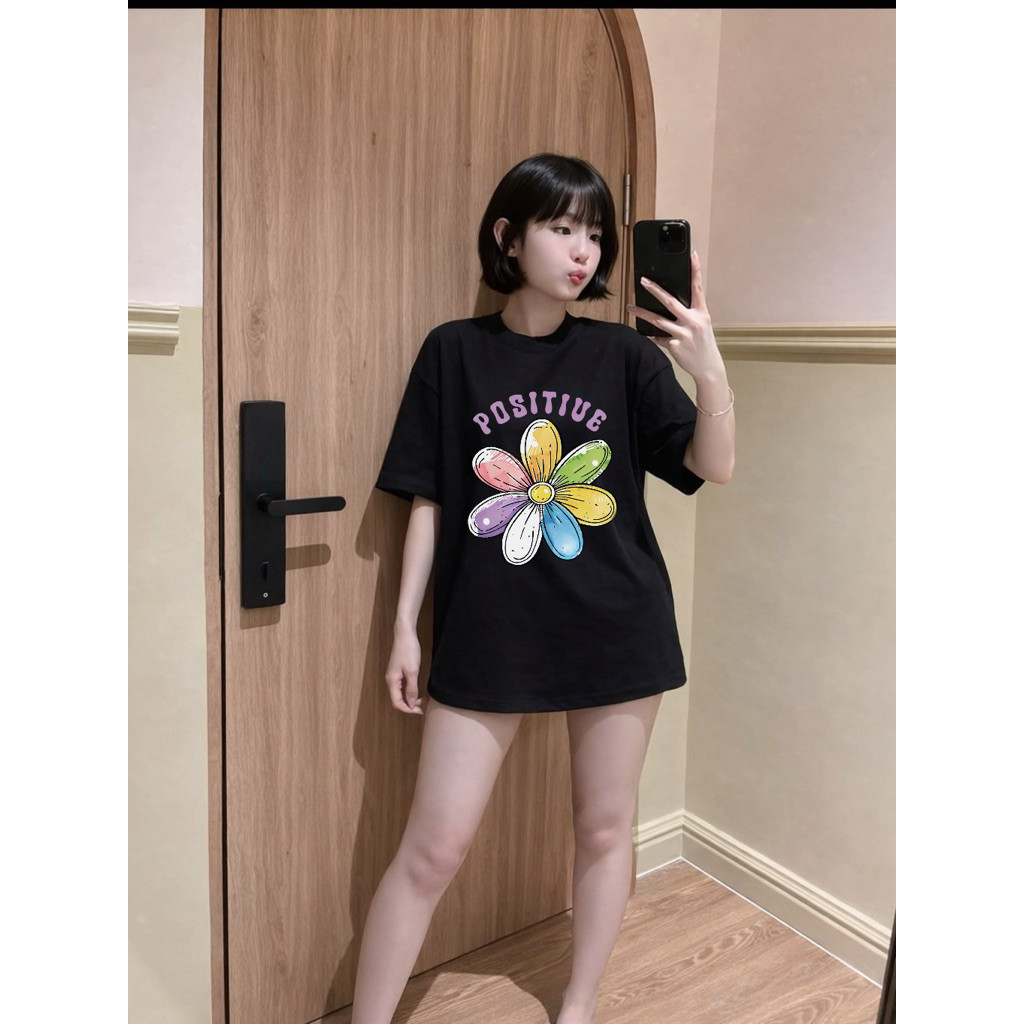 （Giao hàng 24h）Angela Áo Thun Nữ Form Rộng Cotton 2 Chiều In Hình Cute Nhiều Mẫu Áo Phông Nữ Dễ Thương Hot Trend