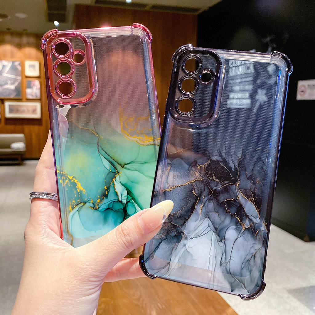 Tương thích với Samsung Galaxy A17 A07 A15 A05 A35 A55 A14 A34 A56 A36 A06 A16 Màu Gradient Tranh Mạ Trong Suốt Vỏ Chống Rơi