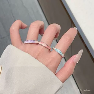 Phiên bản Hàn Quốc Vòng nhỏ giọt dầu không đều phong cách mát mẻ, phù hợp cho bé gái [Mở có thể điều chỉnh]