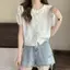 Áo thun Cardigan ngắn tay dệt kim thời trang thông thường dành cho nữ mới