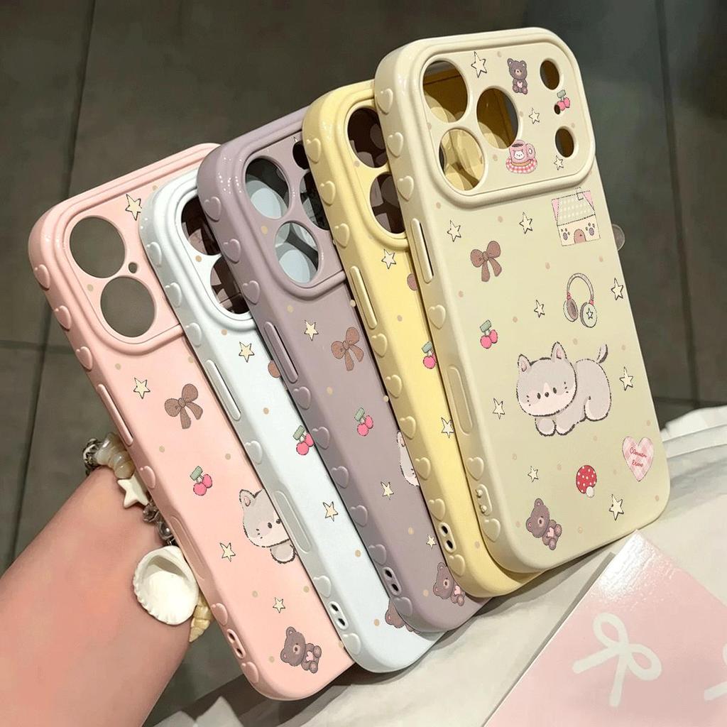 Ốp lưng iPhone 14 Pro họa tiết hồng nâu dịu mắt cao cấp chống trầy lâu dài iPhone17 16 15 1312