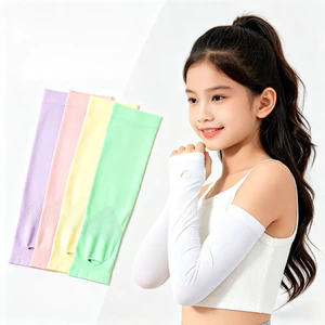Trẻ em mới UPF 50 + Băng lụa tay áo chống tia cực tím thoáng khí mát tay áo chống nắng
