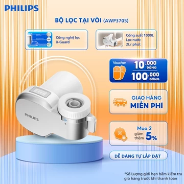 Bộ thiết bị lọc nước tại vòi Philips AWP3705 - 03 chế độ nước - Màn hình hiển thị điện tử