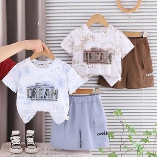 (1-18Yrs) Bộ áo thun & quần short họa tiết mùa hè dành cho trẻ em thường ngày in hình bé trai bé gái Thời trang trẻ mới biết đi 2 món