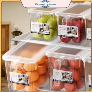 POWER 1Pc Nhựa Trong Suốt Tủ Lạnh Hộp Bảo Quản Nhà Bếp Tủ Lạnh Tổ Chức Cho Rau Củ Quả Trứng Thực Phẩm Gia Đình Hộp Đựng Tươi.